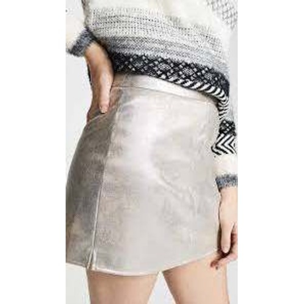 Cupcakes and Cashmere Metallic Silver Mini Skirt Women 0 Silver